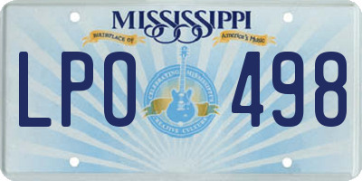MS license plate LPO498