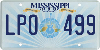 MS license plate LPO499