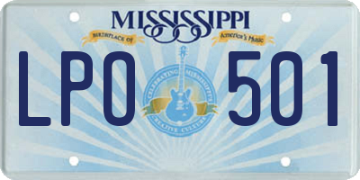 MS license plate LPO501