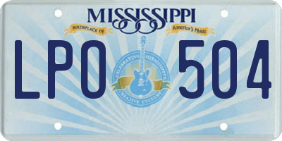 MS license plate LPO504