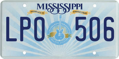 MS license plate LPO506
