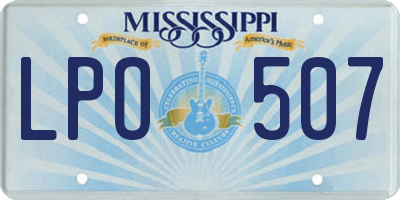 MS license plate LPO507