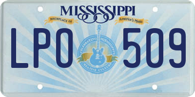MS license plate LPO509