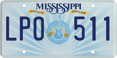 MS license plate LPO511