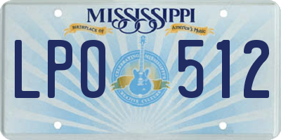 MS license plate LPO512