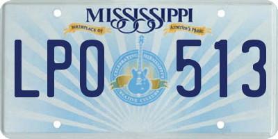 MS license plate LPO513