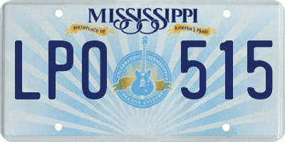 MS license plate LPO515