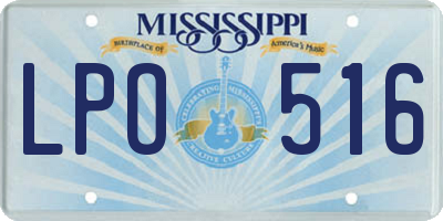 MS license plate LPO516