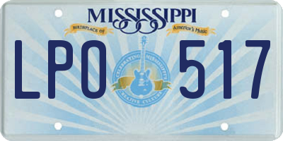 MS license plate LPO517