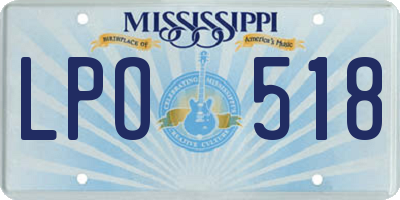 MS license plate LPO518