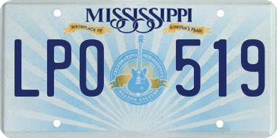 MS license plate LPO519