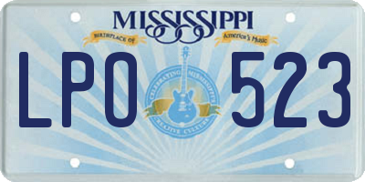 MS license plate LPO523