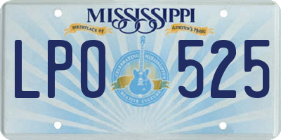 MS license plate LPO525
