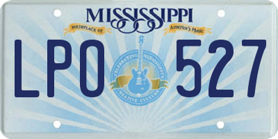 MS license plate LPO527