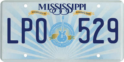 MS license plate LPO529