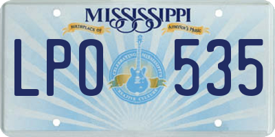 MS license plate LPO535