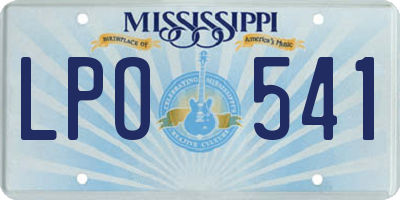 MS license plate LPO541