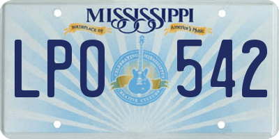 MS license plate LPO542