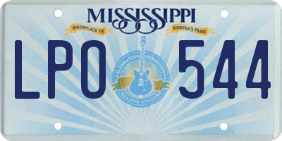 MS license plate LPO544