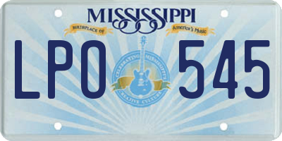 MS license plate LPO545