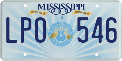 MS license plate LPO546