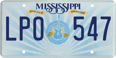 MS license plate LPO547
