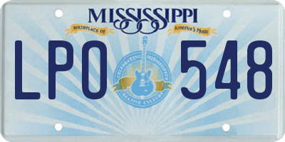 MS license plate LPO548
