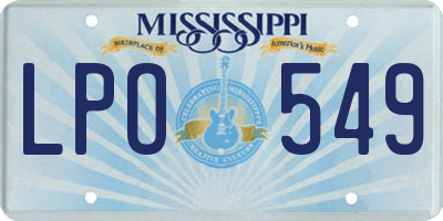 MS license plate LPO549