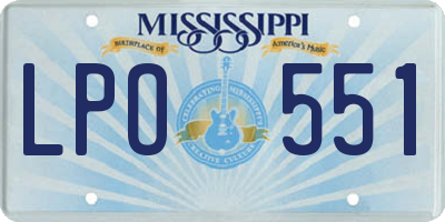 MS license plate LPO551
