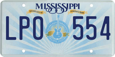 MS license plate LPO554