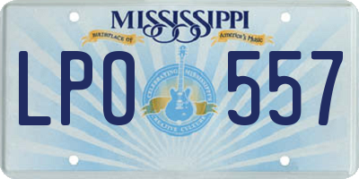 MS license plate LPO557