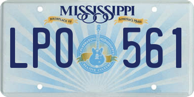 MS license plate LPO561