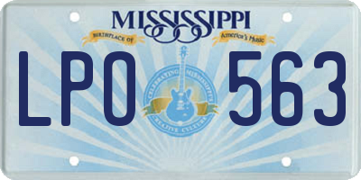 MS license plate LPO563