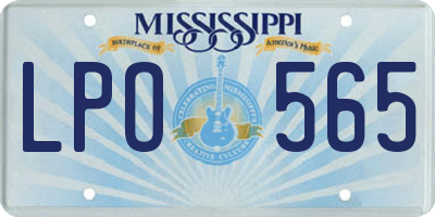 MS license plate LPO565