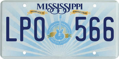 MS license plate LPO566