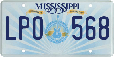 MS license plate LPO568