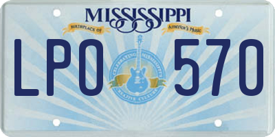 MS license plate LPO570