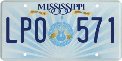 MS license plate LPO571