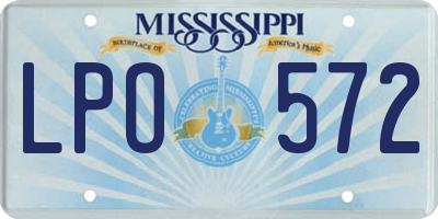 MS license plate LPO572