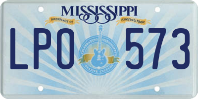 MS license plate LPO573