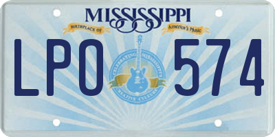 MS license plate LPO574