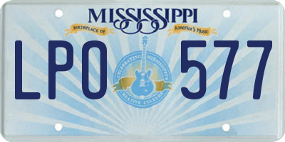 MS license plate LPO577