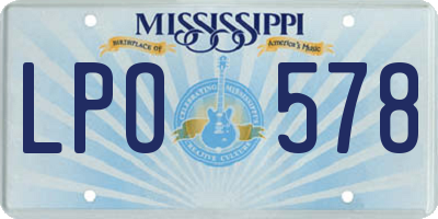 MS license plate LPO578
