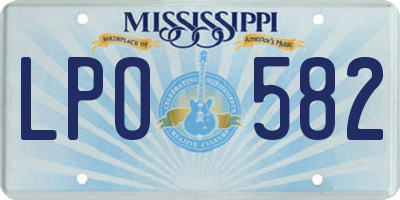 MS license plate LPO582