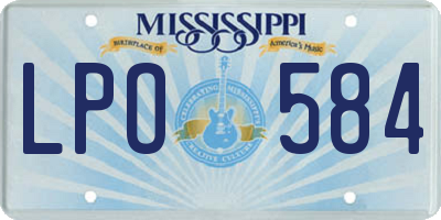 MS license plate LPO584