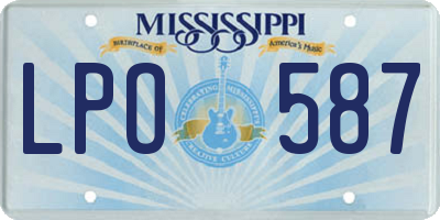 MS license plate LPO587