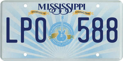MS license plate LPO588