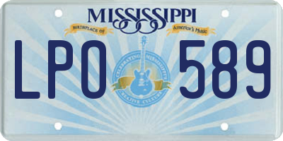 MS license plate LPO589