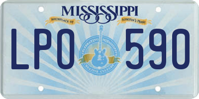 MS license plate LPO590