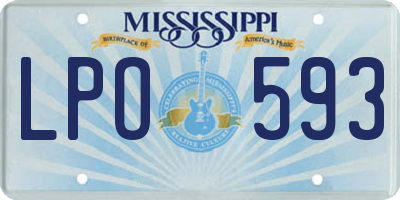 MS license plate LPO593